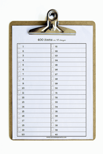 free-declutter-challenge-400-items-in-40-days-printable-on-clipboard