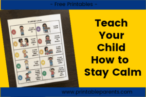 How to Teach Your Child to Stay Calm – free printable