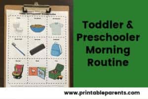 A Morning Routine for Toddlers and Preschoolers that Works – free printable