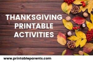 Thanksgiving Printable Activities