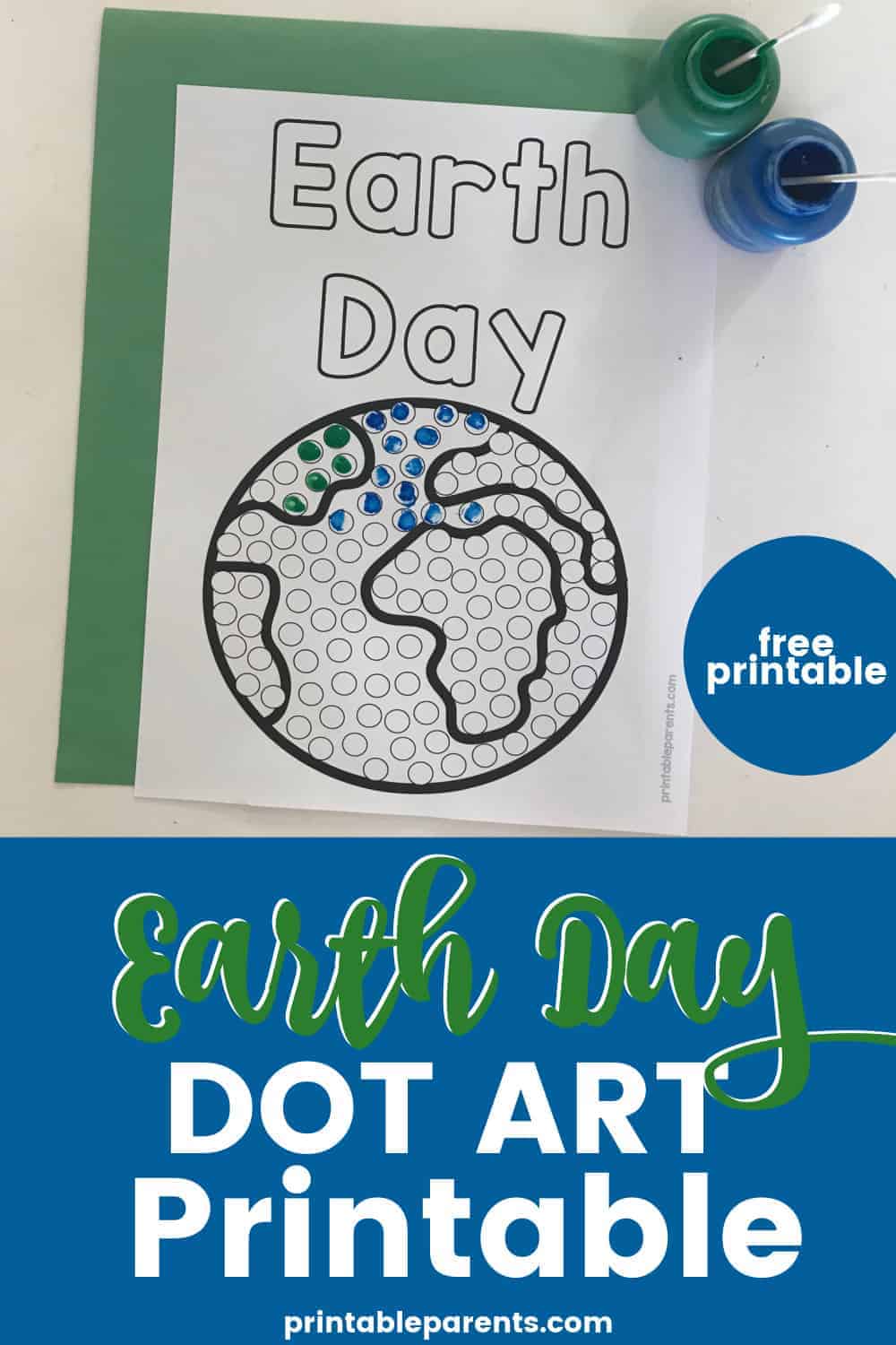 Earth Day Dot Art (Free Printable Inside!) - Printable Parents