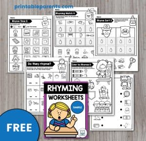 Rhyming Words Worksheets PDF - Printable Parents