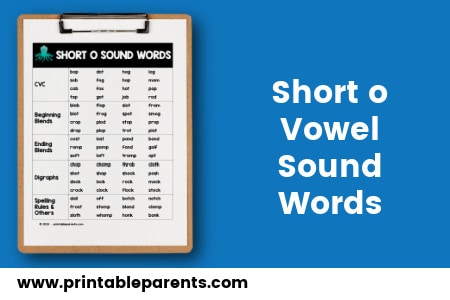 Short O Sound Words